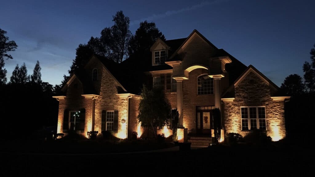 Outdoor Uplighting on A Single Family Home